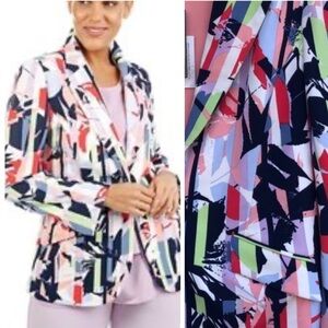 NWT DG2 floral stretch crepe blazer M